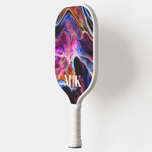 Gepersonaliseerd Rich Blue Agate Swirls Monogramed Pickleball Paddle (Links)