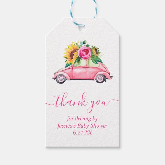 Gepersonaliseerd rijden op Baby shower is gunstig Cadeaulabel (Voorkant)
