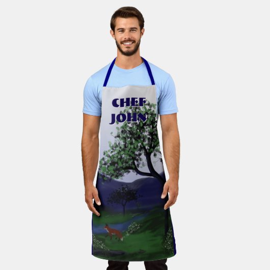 Gepersonaliseerd River Fox-ontwerp, groot Schort (Gedragen)