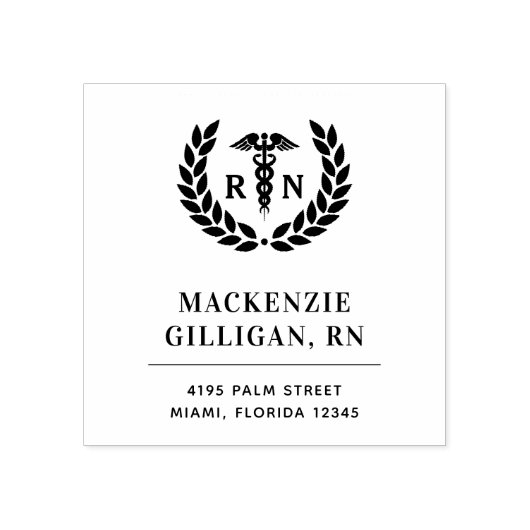 Gepersonaliseerd RN Geregistreerd Verpleegster Ret Rubberstempel (Afrduk)