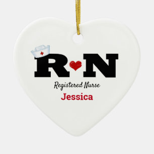 Gepersonaliseerd RN Keramisch Ornament met zure ke
