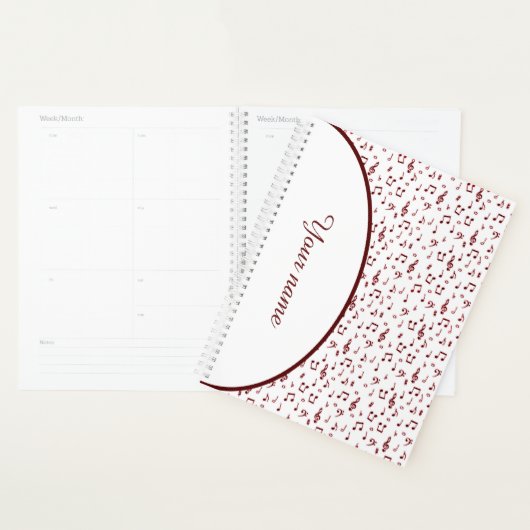Gepersonaliseerd Rode-muziekthema Planner (Display)