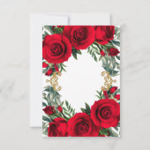 [gepersonaliseerd] rode rozen bruiloft uitnodiging (Achterkant)
