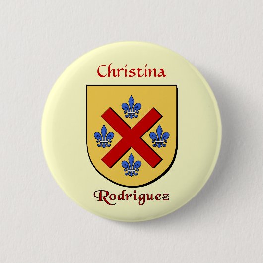 Gepersonaliseerd Rodriguez Historisch Schild Ronde Button 5,7 Cm (Voorkant)