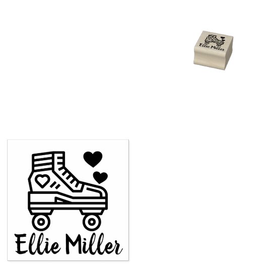 Gepersonaliseerd roller Schaats Rubberstempel (Gestempeld)