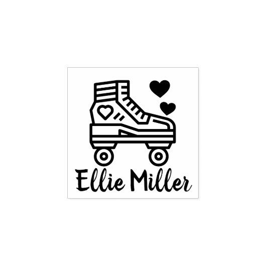 Gepersonaliseerd roller Schaats Rubberstempel (Afrduk)