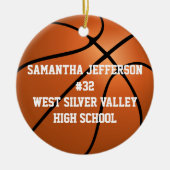Gepersonaliseerd Rond Basketbal Sport Ornament (Voorkant)