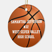 Gepersonaliseerd Rond Basketbal Sport Ornament (Links)