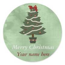 Gepersonaliseerd rond Kerst sticker