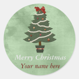Gepersonaliseerd rond Kerst sticker