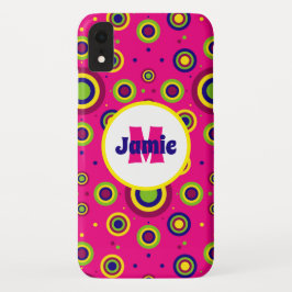 Gepersonaliseerd rondcirkelpatroon iPhone XR hoesje