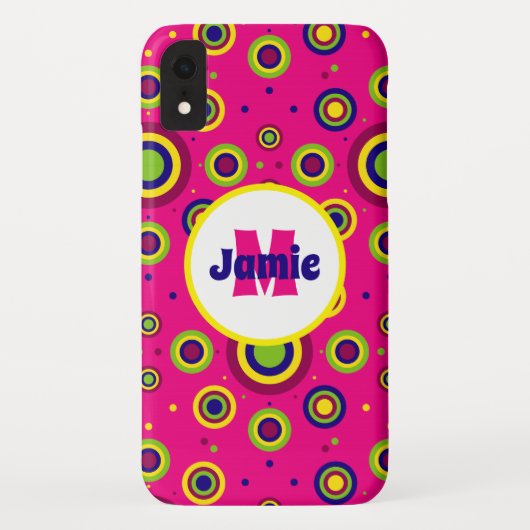Gepersonaliseerd rondcirkelpatroon Case-Mate iPhone case (Achterkant)