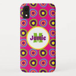 Gepersonaliseerd rondcirkelpatroon iPhone XR hoesje