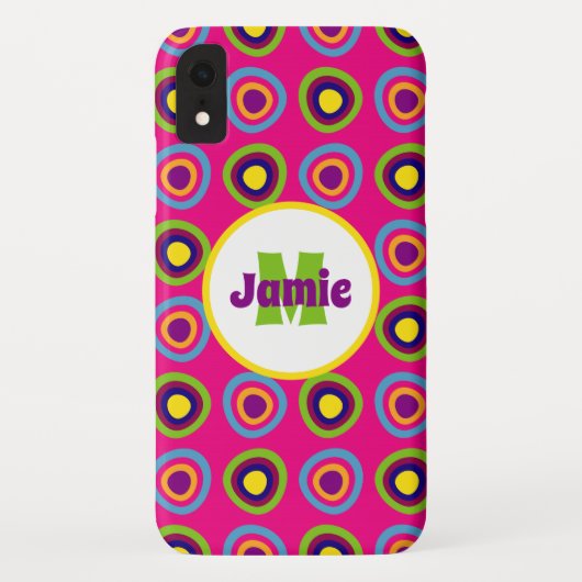 Gepersonaliseerd rondcirkelpatroon Case-Mate iPhone case (Achterkant)