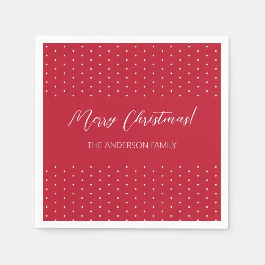 Gepersonaliseerd rood Elegant Script Servet (Voorkant)