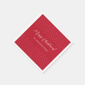 Gepersonaliseerd rood Elegant Script Servet (Hoek)