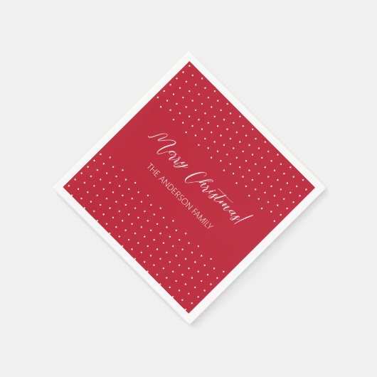 Gepersonaliseerd rood Elegant Script Servet (Hoek)