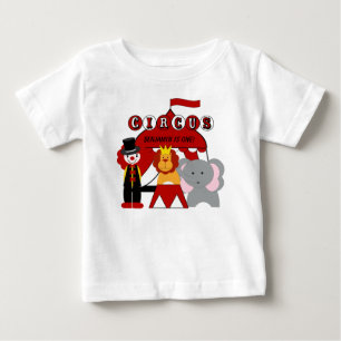 Gepersonaliseerd Rood en Wit Circus Verjaardag T-s