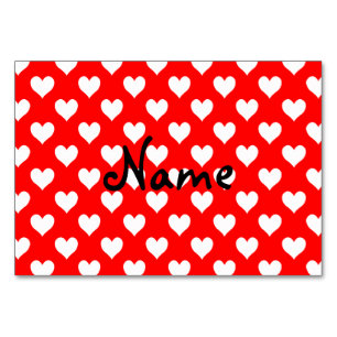 Gepersonaliseerd rood en wit hart patroon kaart