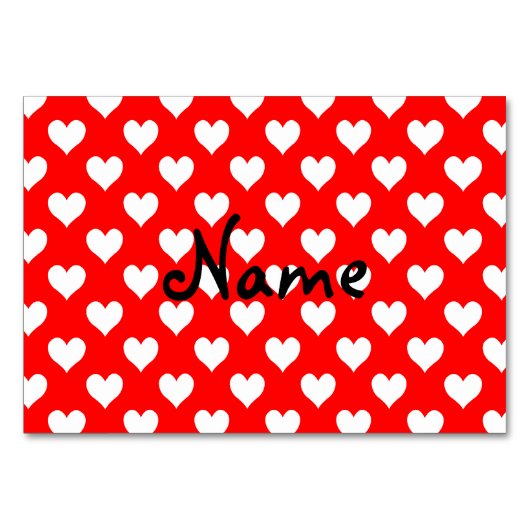 Gepersonaliseerd rood en wit hart patroon kaart (Achterkant)