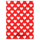 Gepersonaliseerd rood en wit hart patroon klembord (Achterkant)