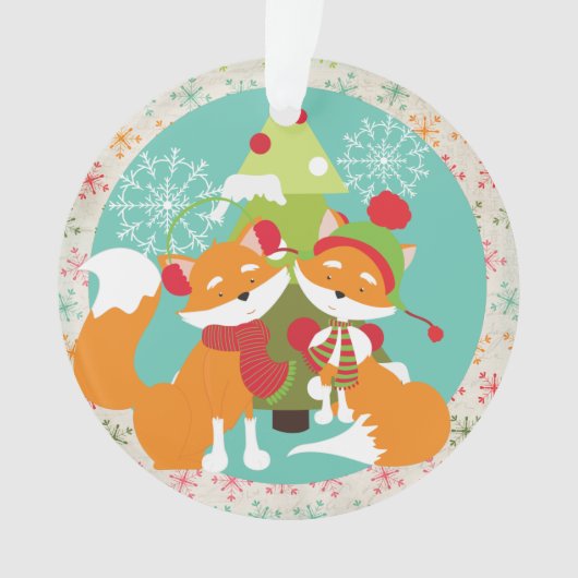 Gepersonaliseerd rood voor kerstmis AcrylOrnament Ornament (voorkant)