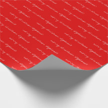 Gepersonaliseerd rood & wit kerst inpakpapier