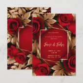 [Gepersonaliseerd] Roos bruiloft uitnodiging (Voorkant / Achterkant)