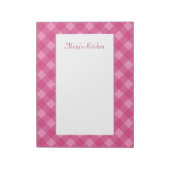 Gepersonaliseerd Roos Gingham Notitieblok (Gedraaid)