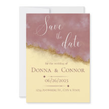 Gepersonaliseerd Roos & Gold Elegant Save the Date