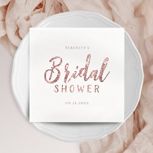 Gepersonaliseerd roos goud glitter vrijgezellenfee servet