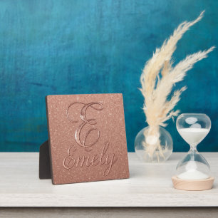 Gepersonaliseerd Roos Gouden Glitter Naam Design – Fotoplaat