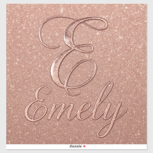 Gepersonaliseerd Roos Gouden Glitter Naam Design – Sticker (Vel)