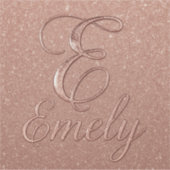 Gepersonaliseerd Roos Gouden Glitter Naam Design – Sticker (Voorkant)