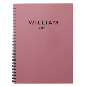Gepersonaliseerd Roos gouden monogram Elegant ge Notitieboek