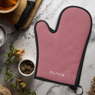 Gepersonaliseerd Roos gouden monogram Ovenwant & Pannenlap Set