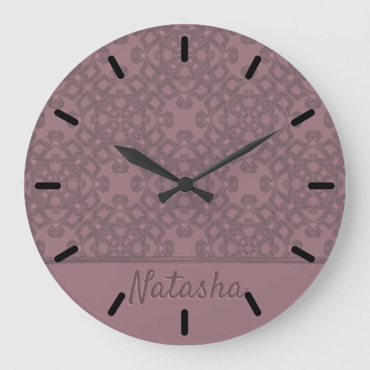 Gepersonaliseerd Roos patroon Grote Klok (Voorkant)