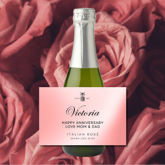 Gepersonaliseerd Rosé Label Sparkling Wijnetiket