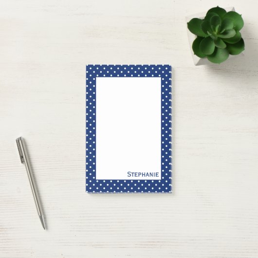Gepersonaliseerd Royal Blue Polka Dot Pattern Post-it® Notes (Kantoor)