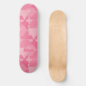 Gepersonaliseerd Roze Abstract Patroon met Naam Skateboard (Voorkant)