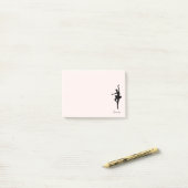 Gepersonaliseerd roze Ballerina Dance Silhouette Post-it® Notes (Op bureau)