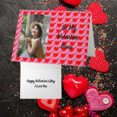 Gepersonaliseerd roze ben mijn Valentijn rood hart Kaart