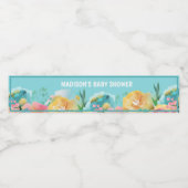 Gepersonaliseerd roze blauwe Baby shower Waterfles Etiket (Enkel label)