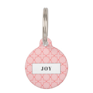Gepersonaliseerd Roze Blush Patroon Dik Huisdierpenning