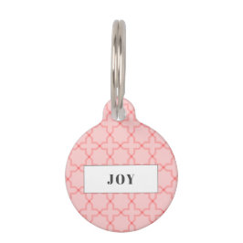 Gepersonaliseerd Roze Blush Patroon Huisdierpenning