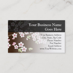 Gepersonaliseerd roze/bruin Dogwood Blossom Visitekaartje