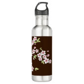 Gepersonaliseerd roze/bruin Dogwood Blossom Waterfles (Voorkant)