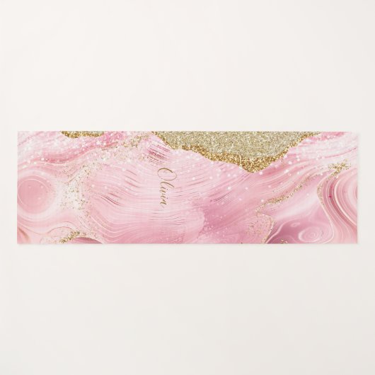 Gepersonaliseerd roze bruin roze roze roze roodbru yogamat (Voorkant (horizontaal))