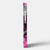 Gepersonaliseerd roze  damast patroon Case-Mate iPhone case (Achterkant / Links)