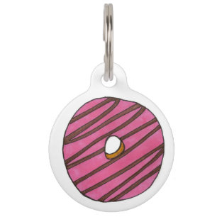 Gepersonaliseerd roze Donut Doughnut Foodie Dog La Huisdierpenning